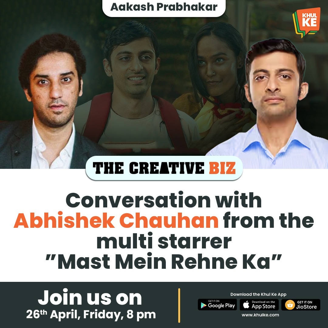 Actor Abhishek Chauhan, who recently played the pivotal role of a poor tailor Madahosh Nanhe Gupta in the Amazon Prime Original movie Mast Mein Rehna Ka, will share stories of his journey in Bollywood, and more with host @aaki_hereandnow. Tune into #KhulKe on 19th April at 8 pm.