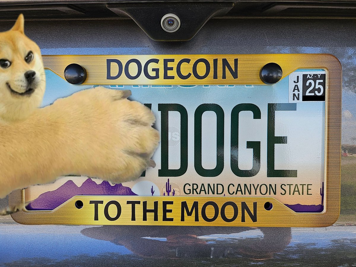 my new license plate frame #dogecoin