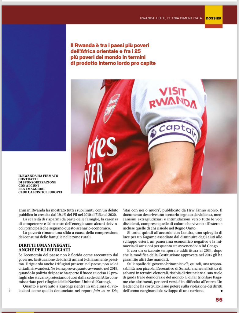 In a recent dossier with @nigrizia I wrote about the “Safety, Development and efficiency” of #Rwanda Vs The #UK-Rwanda deportation deal. You may think that UK pay a huge cost but we [#Rwandans] pay more, this serve as a shield to despot @PaulKagame & it gives another life line