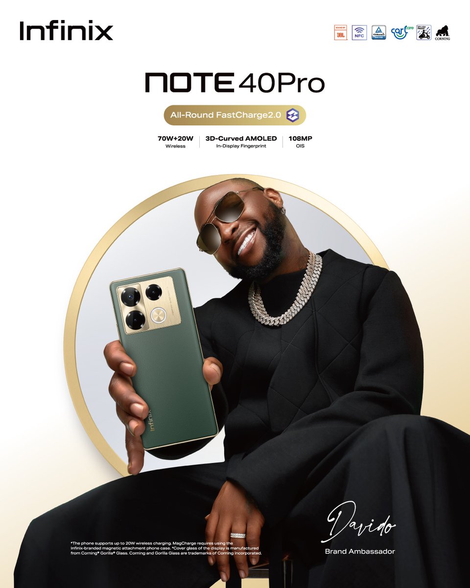 The Infinix NOTE 40 Pro is now available in Kenya. get yours today and enjoy up to 70W fast charge, 20W wireless charge, 3D-curved AMOLED display, and up to 108MP camera with an Optical Image Stabilizer.
#InfinixNote40Series
#TakechargeWithNote40 #InfinixNote40SeriesKe