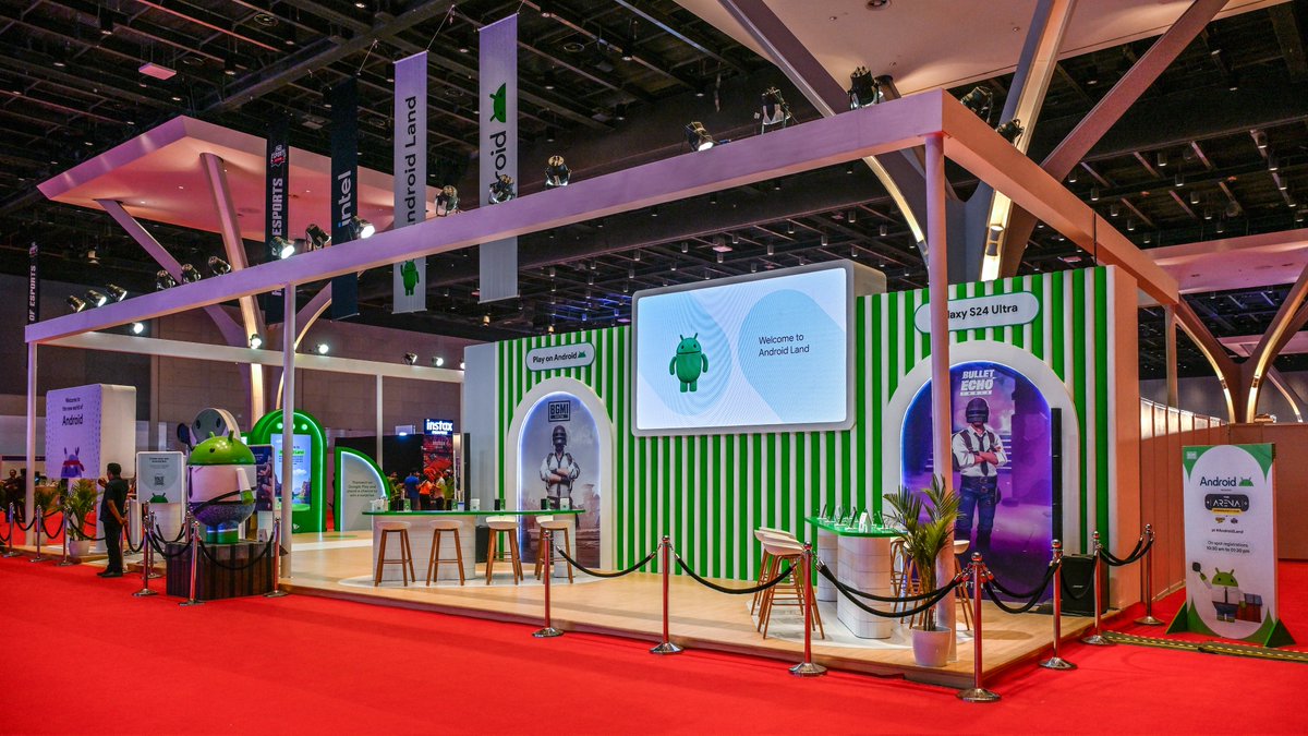 GoogleIndia's tweet image. Thinking about the ✨ bot special ✨ memories we made at #AndroidLand 📍 #MumbaiComicCon

💚 Skateboard-ed for points on Circle to Search &amp;amp; tried to top the table on Tap to Pay games
💚 Played BGMI with #TeamAndroid and lost 🥹
💚 Took all these pictures to share with you 🥰