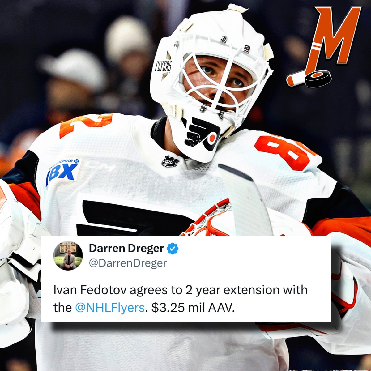 Ivan Fedotov is BACK 😤

Per @DarrenDreger, the #Flyers have signed Fedotov to a 2-year extension at $3.25mil AAV

#LetsGoFlyers | #ShowYourFlyer