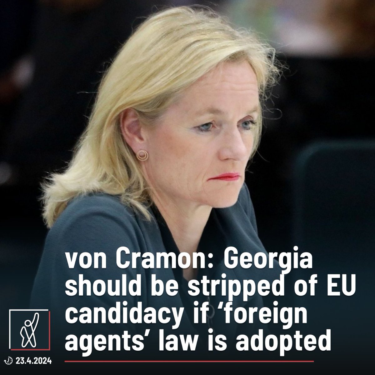 If Georgia goes ahead with the ‘foreign agents’ law, not only it will have no chance to open accession talks with the EU, but it should also be stripped of the EU candidate status, MEP @ViolavonCramon said