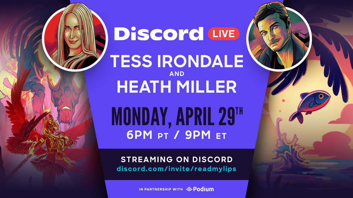I’m I nterviewing @veryheathmiller on Monday evening! A fellow @PodiumAudio AudioCollab narrator, Heath is also the voice behind the massive hit He Who Fights With Monsters. My Discord: discord.gg/readmylips