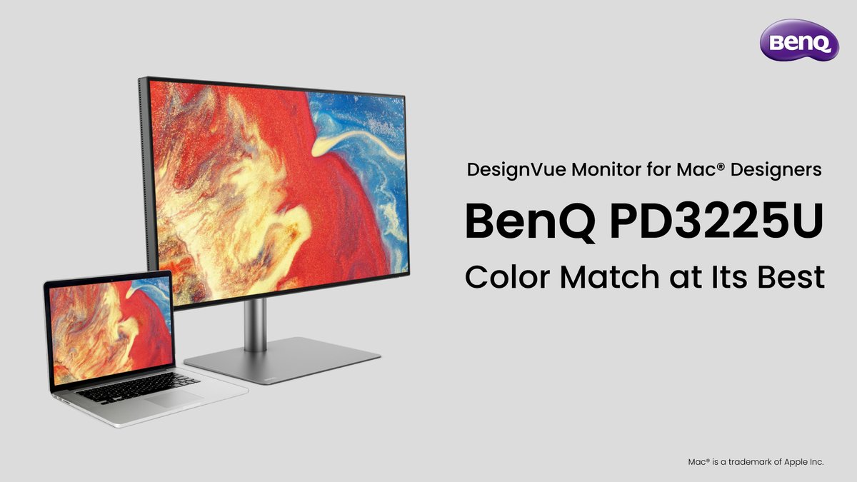 Try our all-new designer monitor for Mac users, the #PD3225U!

🔸#IPSBlack panel delivers unparalleled deep blacks and exceptional contrast
🔸M-book Mode to match the colors of your Mac device

Learn more: benqurl.biz/3J4G37f

#BenQ #AQCOLOR