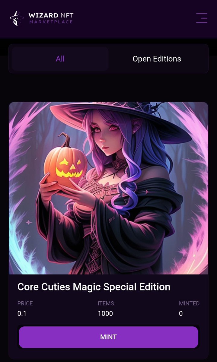 '🌟✨ Don't miss out on the chance to mint your very own Core Cuties Magic Special Edition! 🔮 Only 0.1 Core per mint, limited to 1 per wallet. With 1000 unique collectibles, secure yours now! @wizardgallery_ #CoreCuties #CORE #CoreChain #Coretoshis #CoreDAO #core