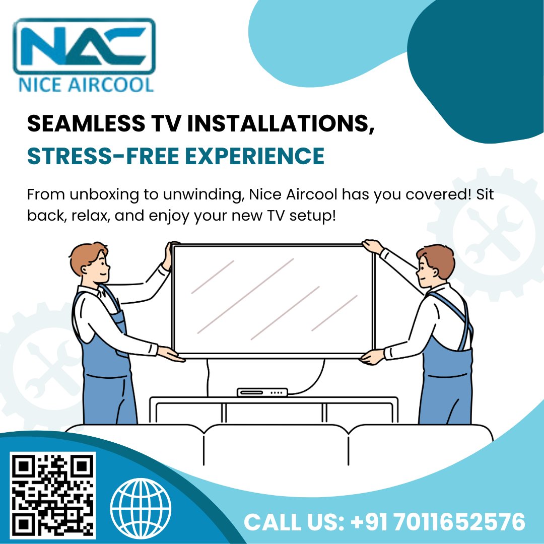 nice_aircool's tweet image. No more tangled wires, just crystal-clear viewing! 💎 Nice Aircool makes TV installation a breeze!

For more information, call us on +91 7011652576 or visit our website niceaircool.com

#tvinstallation #tvinstall #niceaircool