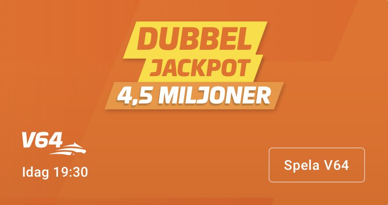 Dubbeljackpot på #V64-spelet i kväll – vi spelar om totalt 4,5 miljoner kronor 💰 Vi har gjort jobbet – vill du åka med? 🥳 👉🏻 Här finns alla våra populära andelsspel: atg.se/torpatips 👈🏻 ⏰ Spelstopp: 19.30