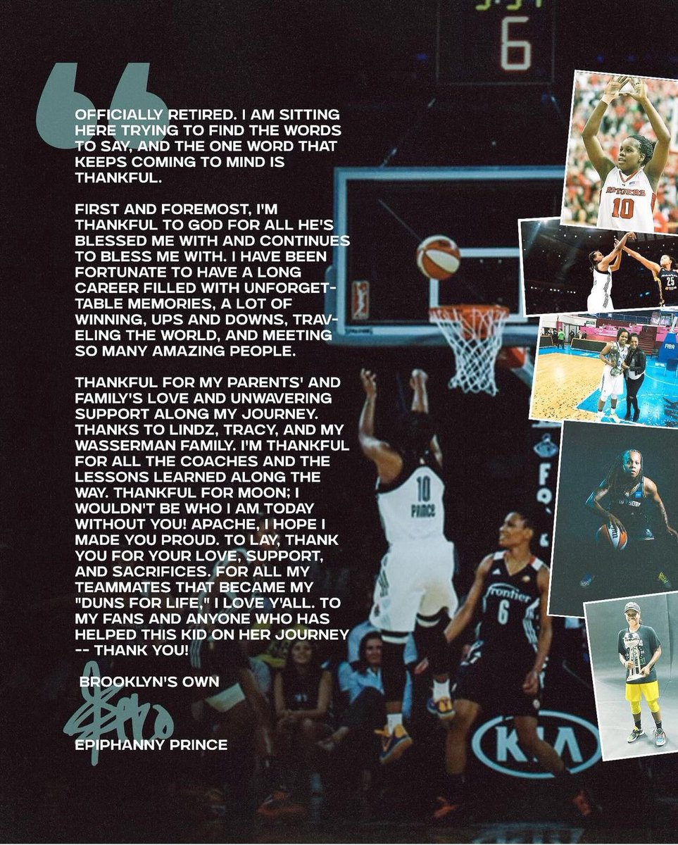 Congratulations to Brooklyn Legend and WNBA Champion @Piphdagreat10 on her retirement. Love that she got to finish her career with the @nyliberty. SALUTE!! 🙏🏽✨