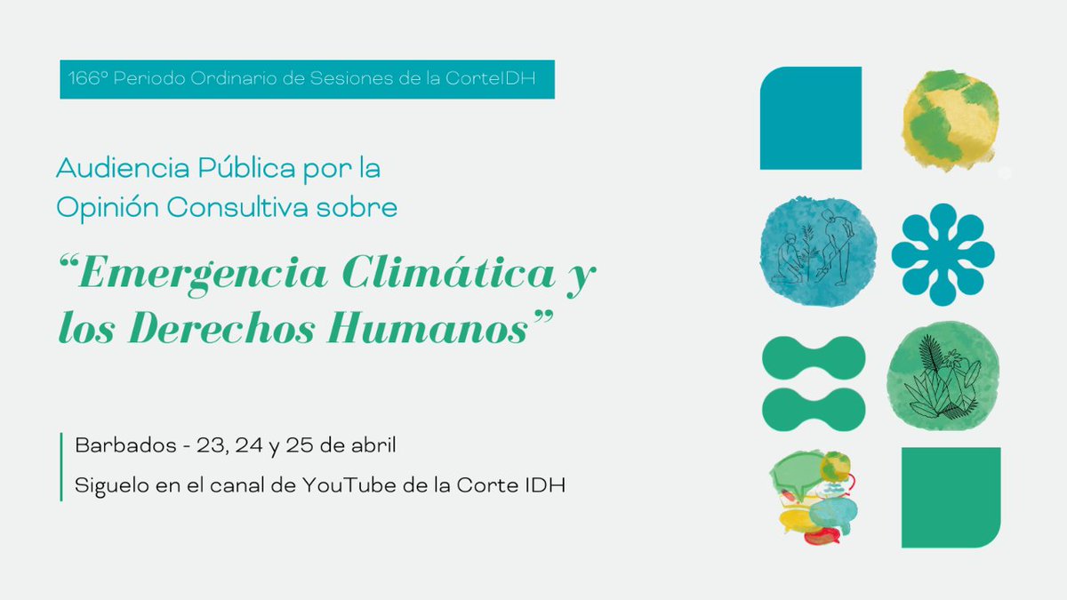 #SesionesCorteIDH | HOY comienzan en Barbados las audiencias en la @CorteIDH por la Opinión Consultiva sobre emergencia climática 🌎🔥 y #DerechosHumanos, presentada por #Chile 🇨🇱 y #Colombia 🇨🇴, que acompañamos desde #CEJIL. Abrimos 🧵👇