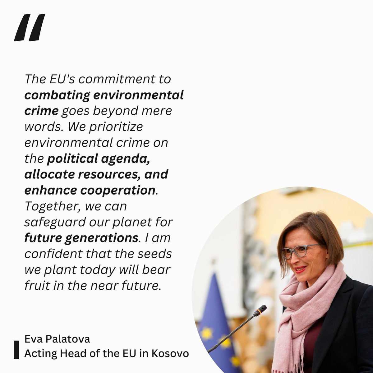 🌍 As we observe Earth Week, Eva Palatova, Acting Head of the EU in #Kosovo, took part in a conference today focused on raising awareness & discussing challenges related to environmental crimes in 🇽🇰. The conference is co-organized by the EU-funded project HAPE & @EULEXKosovo.