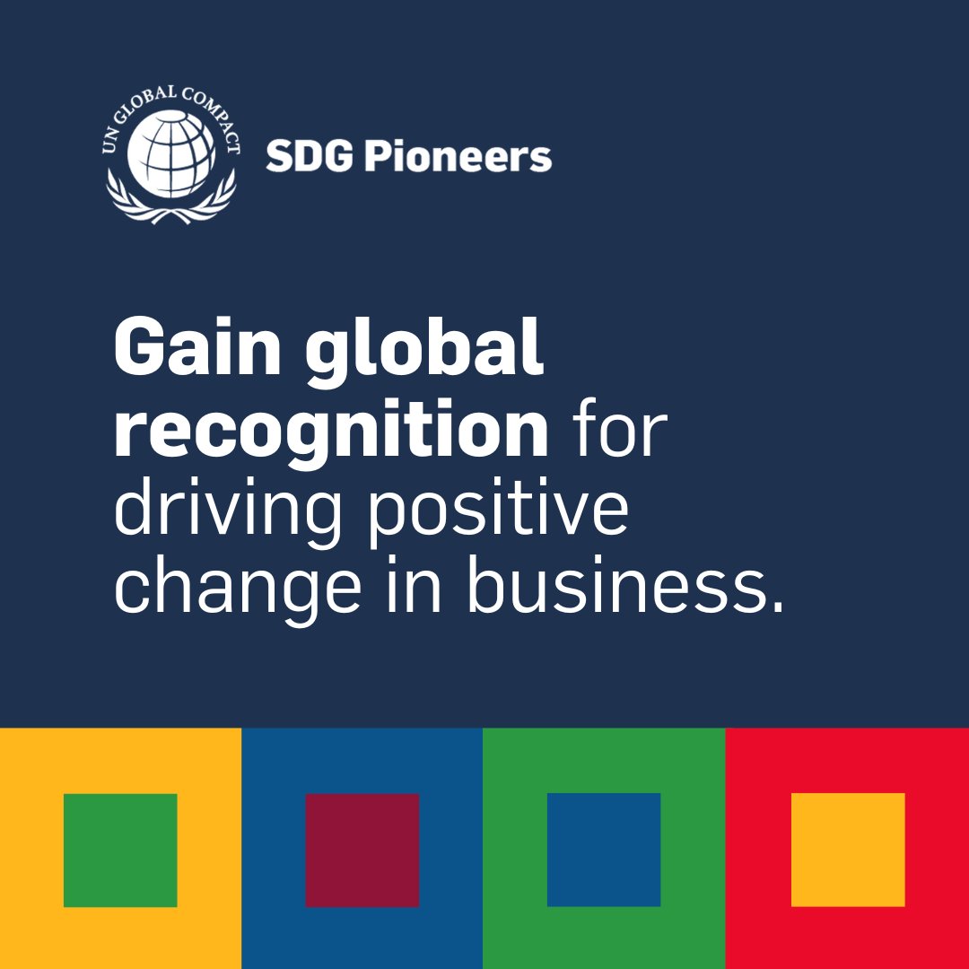 We're on the look-out for this year's SDG Pioneers!
If you are a participant who utilizes business as a positive force to advance the 17 Sustainable Development Goals (SDGs) and the #TenPrinciples of the United Nations Global Compact you are a qualified applicant.