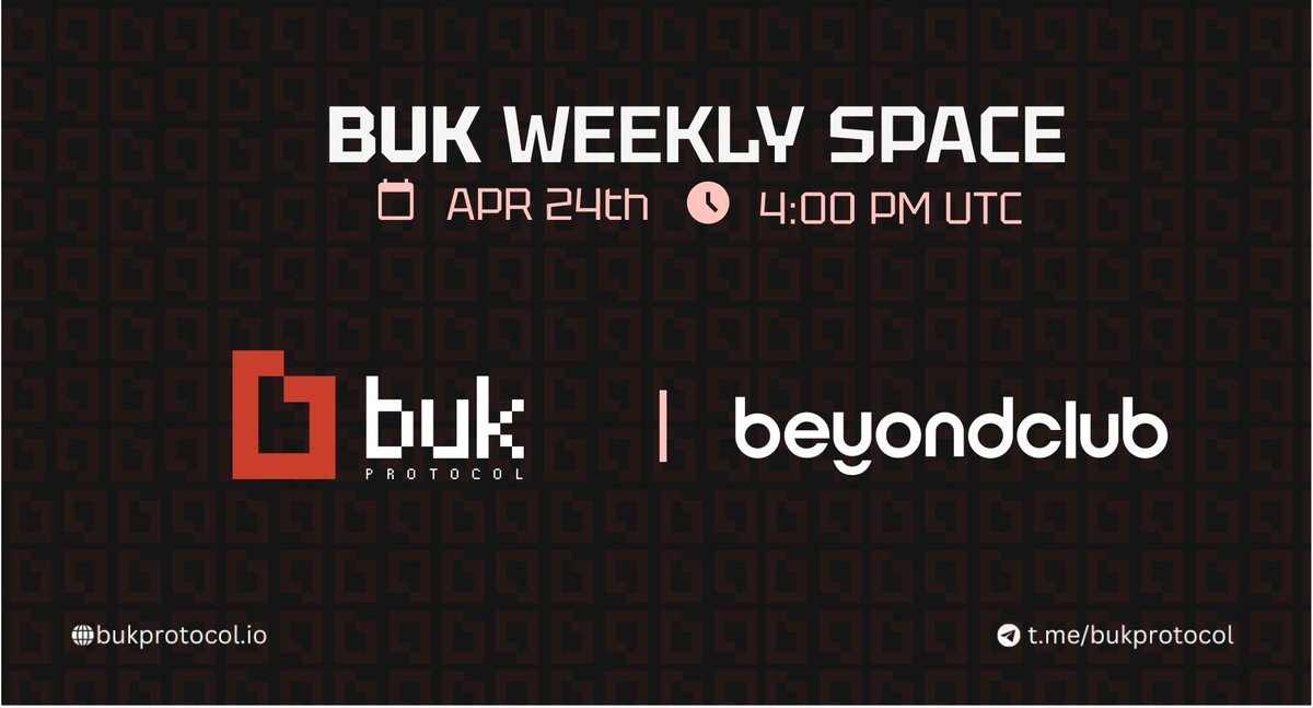 📣 Exciting News ! Back with X space this Wednesday Welcoming our guest @beyondClub_xyz 🗓️ Date: Apr 24th 🕓 Time: 4:00 PM UTC Make sure to Set Your Reminder to stay in the loop! ⏰↓