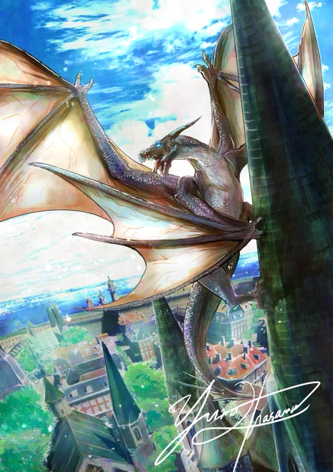 原稿に手間取って大急ぎで描いたけど、何とか間に合った～!ドラゴンの漫画を連載しておいて、危うく「スルー!!」になるところでしたぁ!!!#ドラゴンの日 