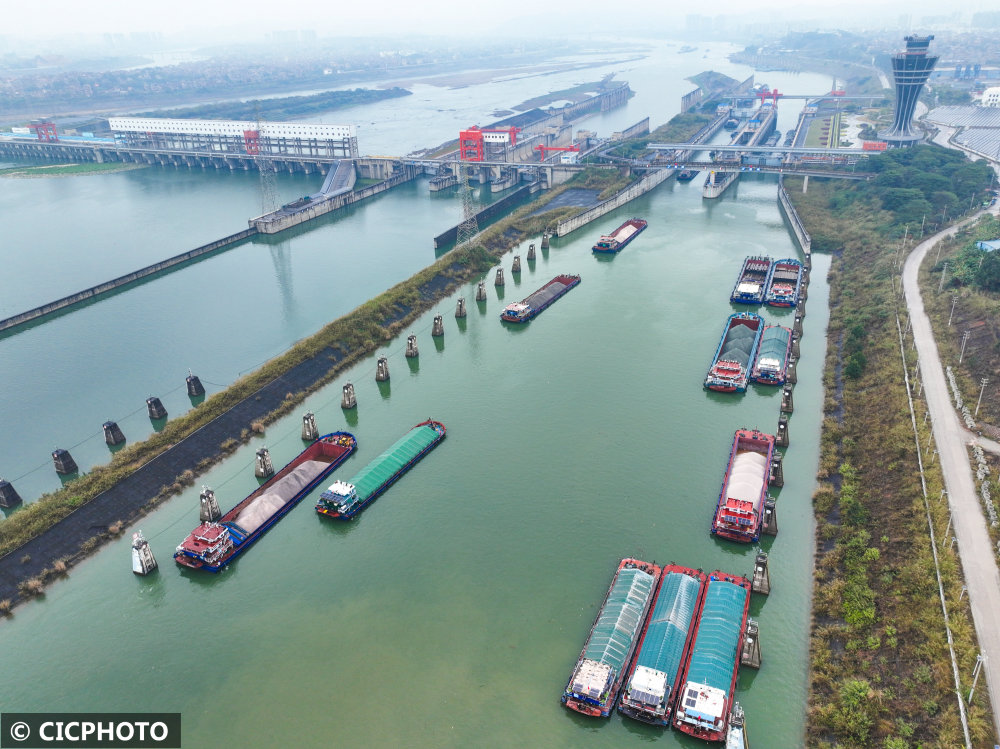 DiscoverWuzhou's tweet photo. In early spring, the Changzhou Water Conservancy Hub in Wuzhou presents a bustling scene of goods transportation.πΌπ’ #SpringShipping #WuzhouWaterways ππΊ https://t.co/4WQHn938cl