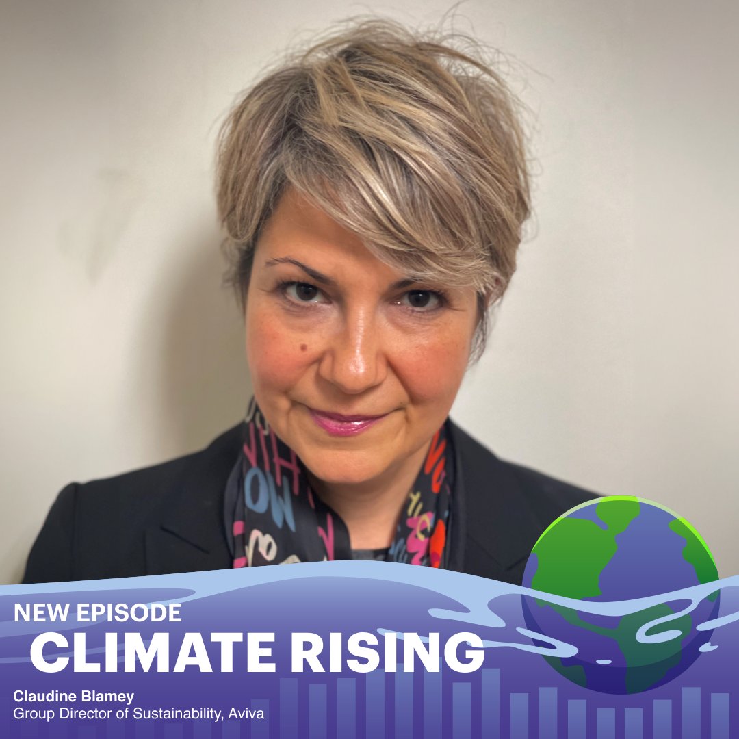 New @Harvard #ClimateRising episode on #climatechange & #insurance: @ClaudineBlamey , Group Director of Sustainability at @avivaplc on how insurers’ risk assessments & pricing are affecting insurance offerings & investment strategy #resilience #adaptation link.chtbl.com/aGzNJnW8