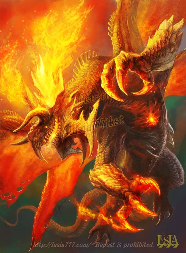 「創作ドラゴン(過去絵)#ドラゴンの日 #ドラゴンイラスト 」|七海ルシア＠図解大事典「ドラゴン」発売中。のイラスト
