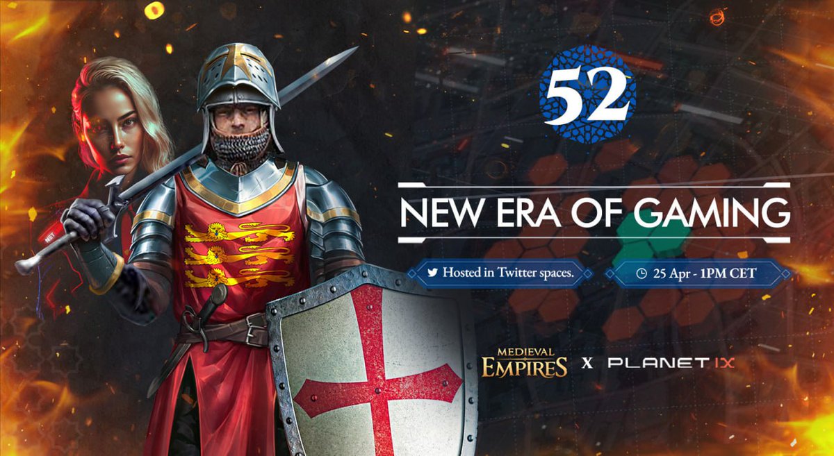 Don't miss out on the New Era of Gaming ep. 52, with @MedievalEmpires and exciting guests! 🔔 Set your reminder: twitter.com/i/spaces/1OdKr… Join us for an epic time! 🗓 25 APR 2024, 1 PM CET