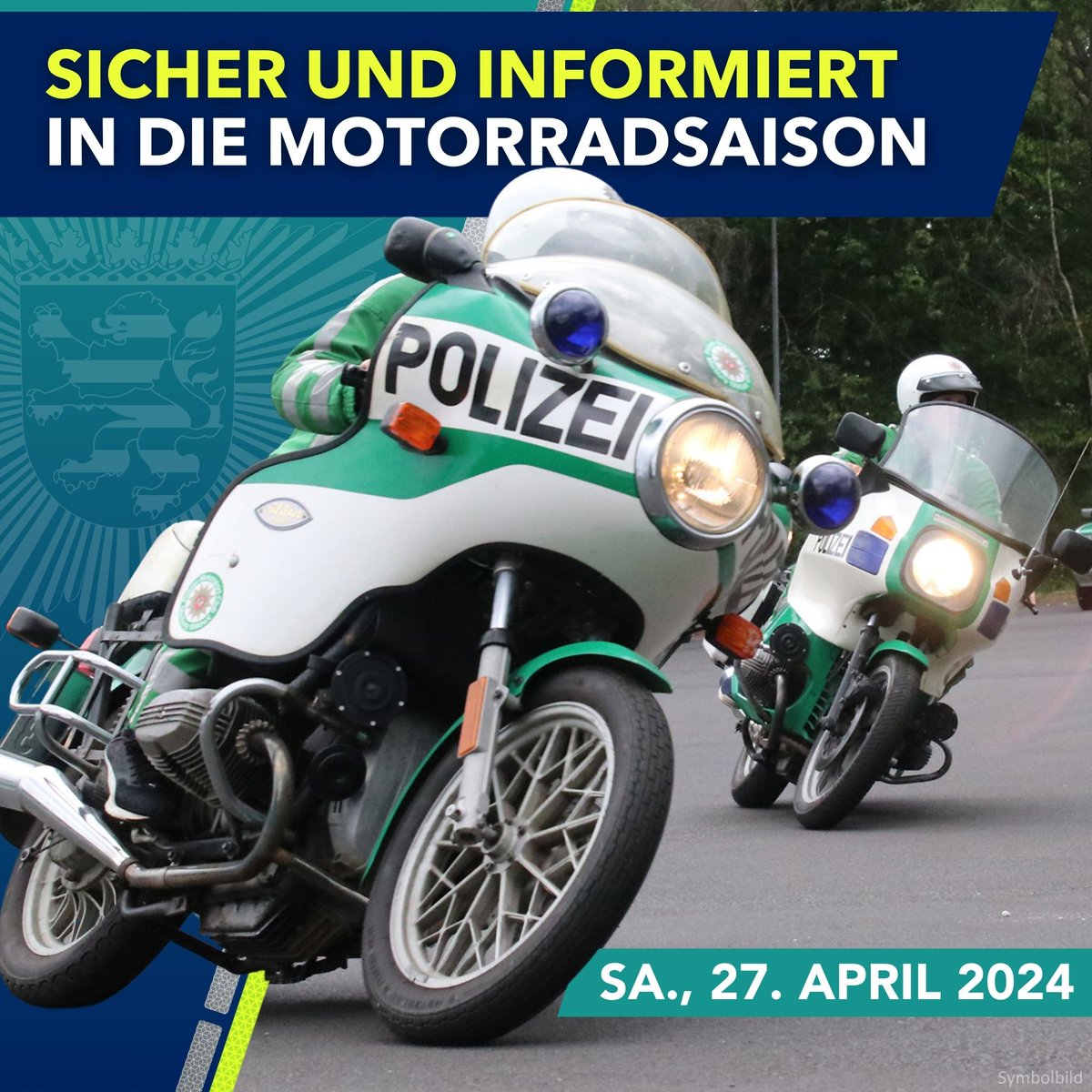 Polizei_MH's tweet photo. 🏍 Info- & Trainingstag rund ums Motorrad beim @Polizeioldtimer Museum in Marburg 🛵

🗓️ Sa., 27.04.24, 11-17 Uhr
📍Cyriaxstraße 103, 35037 #Marburg

Ihr findet dort Infos & Angebote rund um die Sicherheit und Ausrüstung motorisierter Zweiräder.

Weitere Infos:
🔗https://t.co/wrjjElBTF9

#Polizei #Mittelhessen