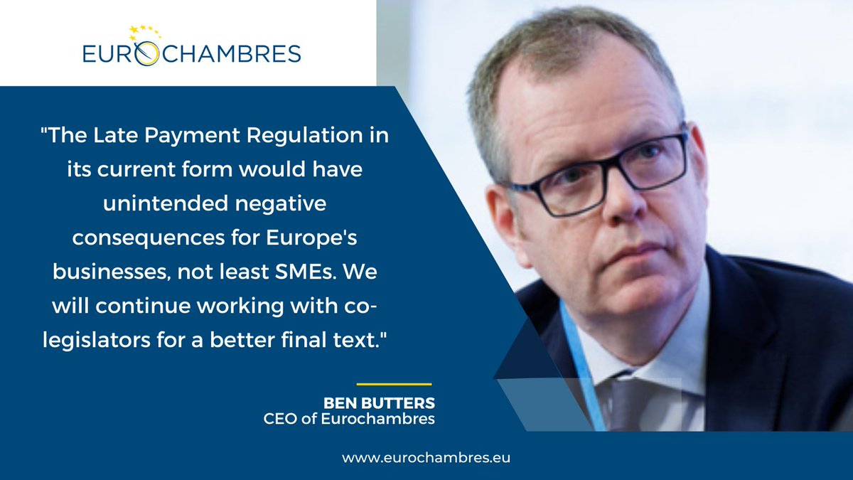 Reacting to the result of today's @Europarl_EN vote on the #LatePayment Regulation, CEO @BenJButters commented: