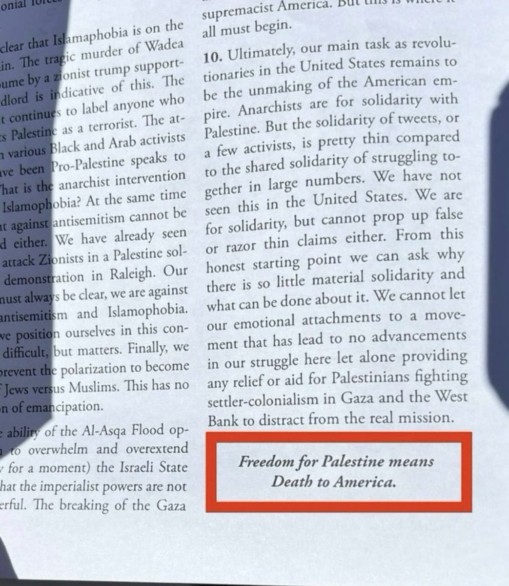 From the University of Michigan “Freedom for Palestine means Death to America.” 
Keep a close eye on the Communists