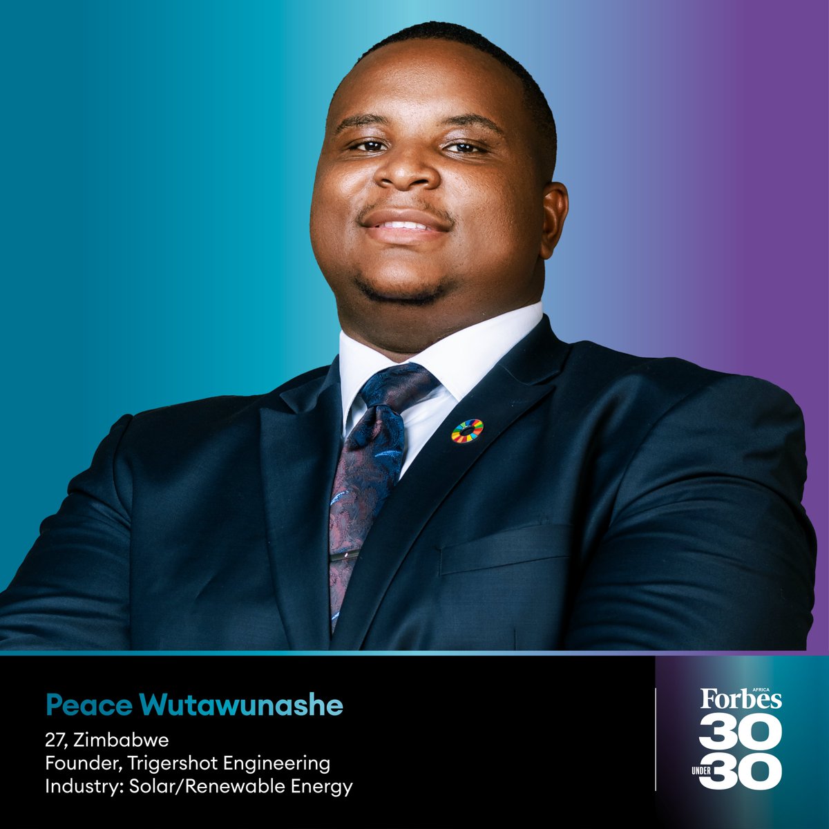 #ADecadeofUnder30
Having witnessed various energy crises growing up, including seeing rural communities struggle to access basic amenities like electricity and water, Peace Wutawunashe sought to use his first-hand experience to solve these challenges.

Read more on Peace…