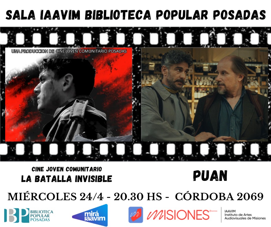 Con la película argentina "Puan", vuelve la sala <a href="/IAAviM/">IAAviM</a>  a la Biblioteca Popular #Posadas
noticiasdel6.com/con-la-pelicul…