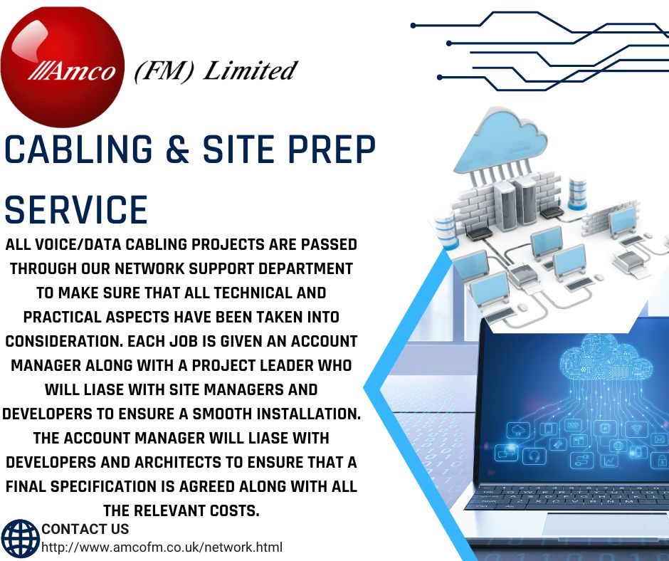 AmcoFM's tweet photo. Networking &amp; Cabling 🔧

Amco FM Limited offer a complete range of Cabling and Site Preparation services. Everything from initial consultancy and design, through to implementation and support.

#networking #cabling #siteprep #cablinginfrastructure #itsupport #itsupportspecialist https://t.co/Y95JlQA8KK
