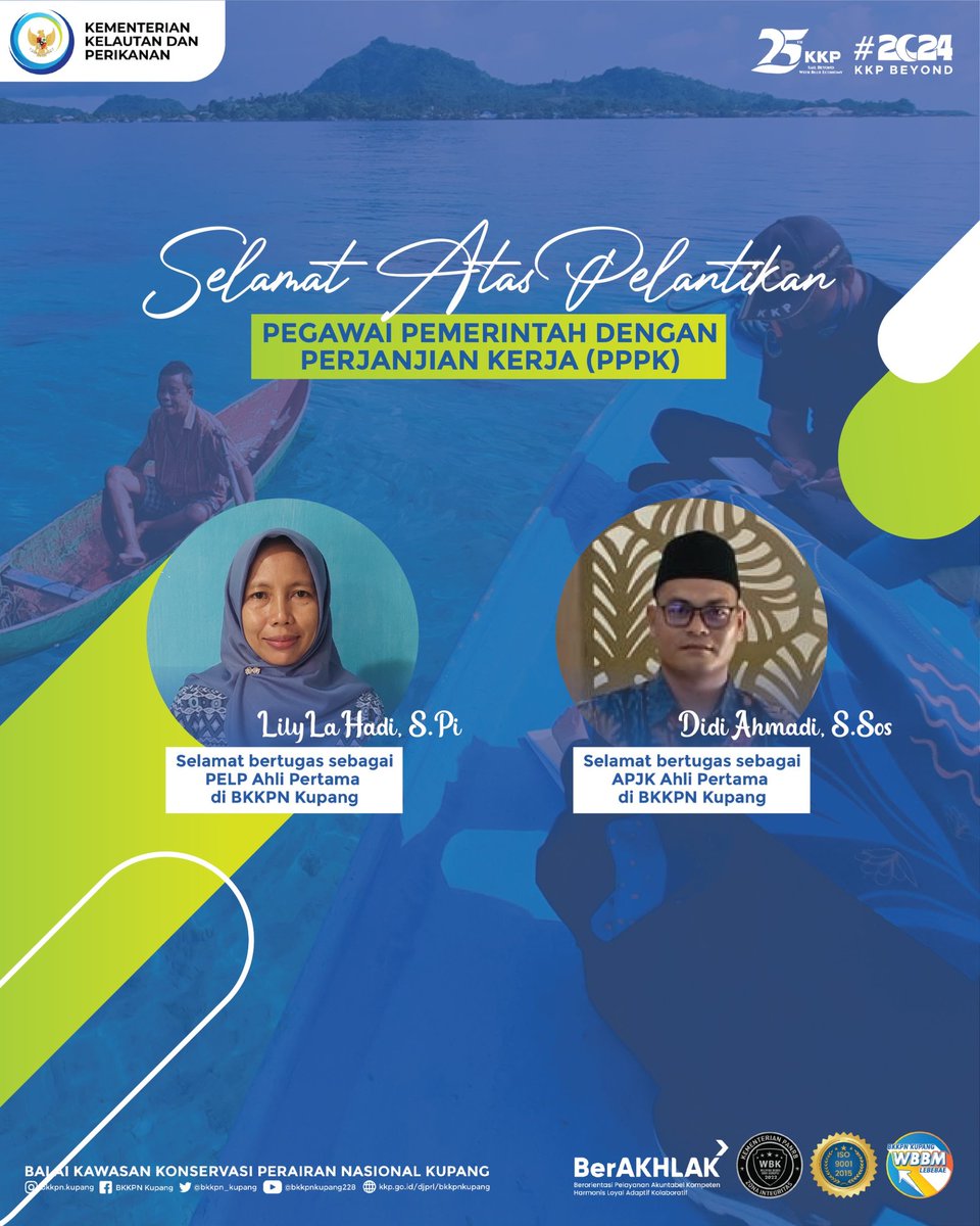 BalaiPK_kupang's tweet photo. BKKPN Kupang mengucapkan selamat dan sukses kepada rekan pegawai BKKPN Kupang yang telah resmi dilantik sebagai Pegawai Pemerintah dengan Perjanjian Kerja (#PPPK).
Semoga amanah dengan jabatan dan tugas barunya dan senantiasa berkontribusi menjadikan BKKPN Kupang #Lebebae https://t.co/PypkvHau8X