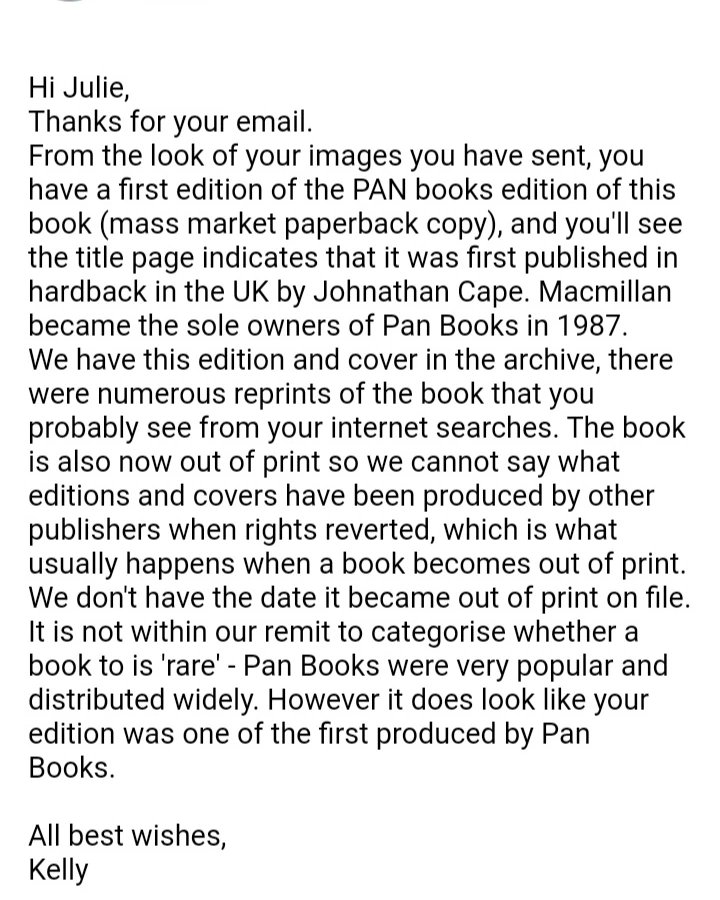 Good of Pan Books to email me yesterday regarding my query about front cover of my Boston Strangler book