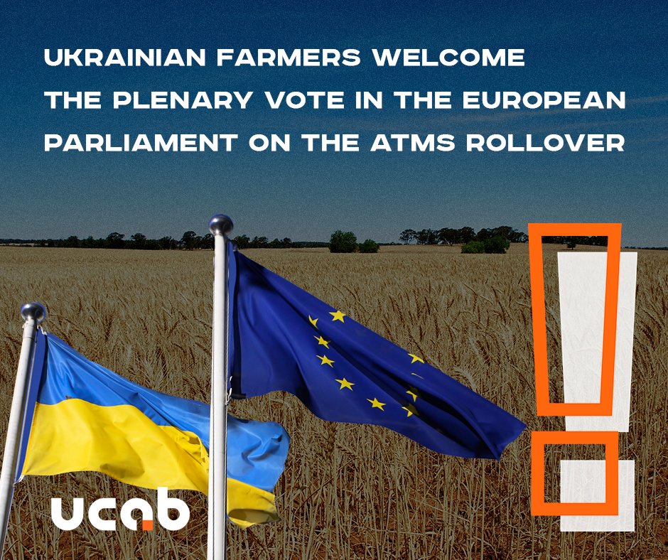 ❗ Ukrainian farmers welcome the plenary vote in the European Parliament on the ATMs rollover, look forward to its speedy adoption by the EU Council 📌bit.ly/3U8KgMh