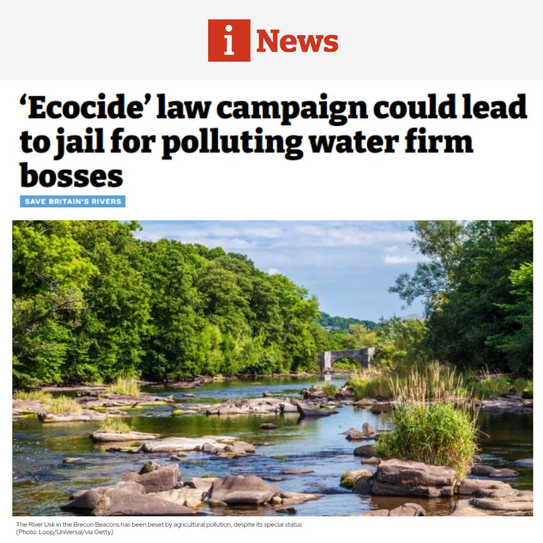 Asked if #ecocidelaw could see UK water company bosses go to jail, @Jojo_Mehta, CEO of #StopEcocide International, said: 'Where an entire river system is polluted – the answer is yes.' @theipaper: inews.co.uk/news/ecocide-l… Help us! All donations DOUBLED: donate.biggive.org/campaign/a0569…