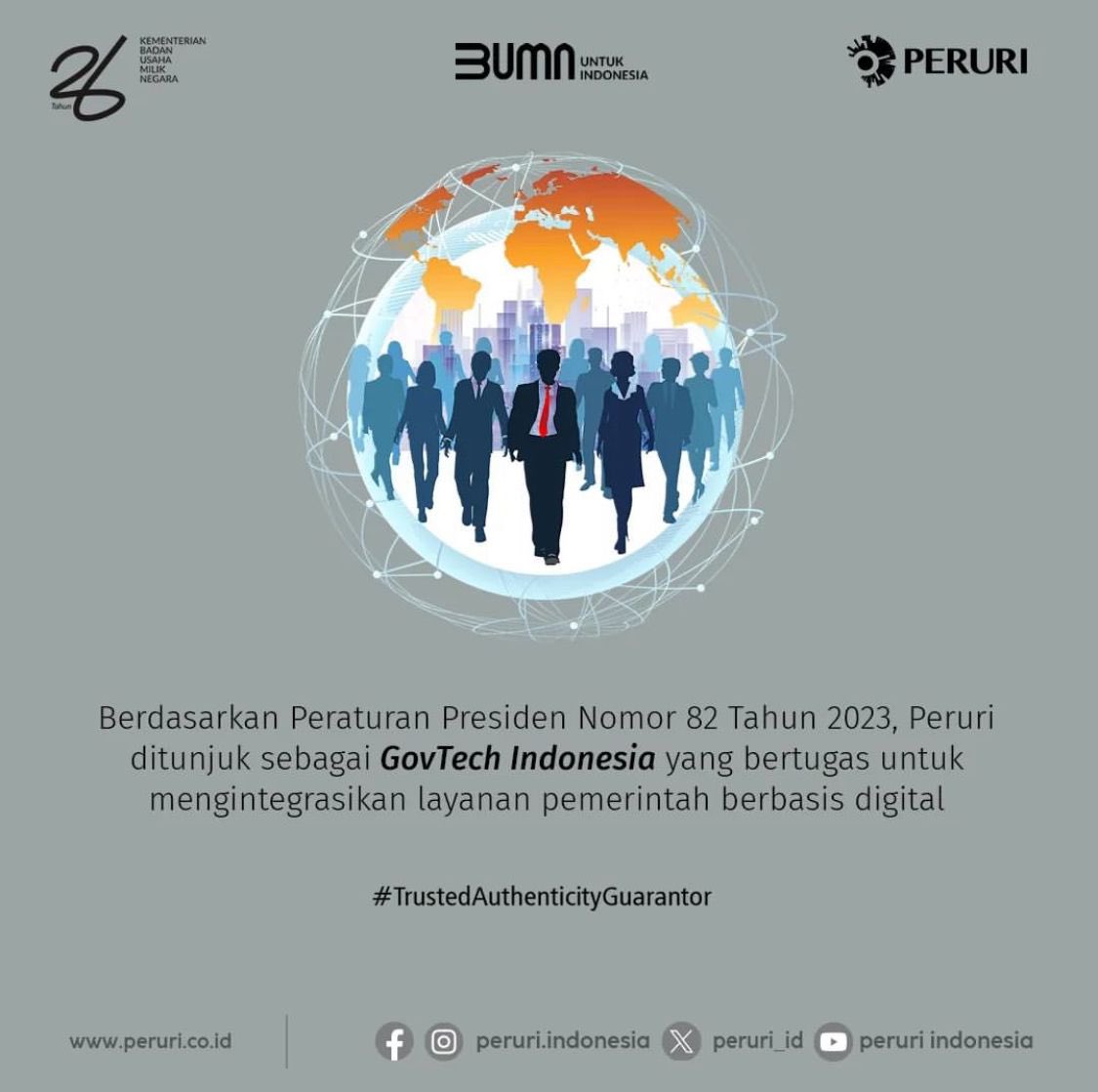 Febrienkr's tweet photo. Sebagai GovTech Indonesia, Peruri akan mengintegrasikan 9 layanan pemerintahan ke dalam satu portal nasional.

#Peruri #Perurindonesia #penjaminkeaslian
#peruripenjaminkeaslian
#trustedauthenticityguarantor #trustedauthenticityguarantorsince1971 https://t.co/D9nU4hDQja
