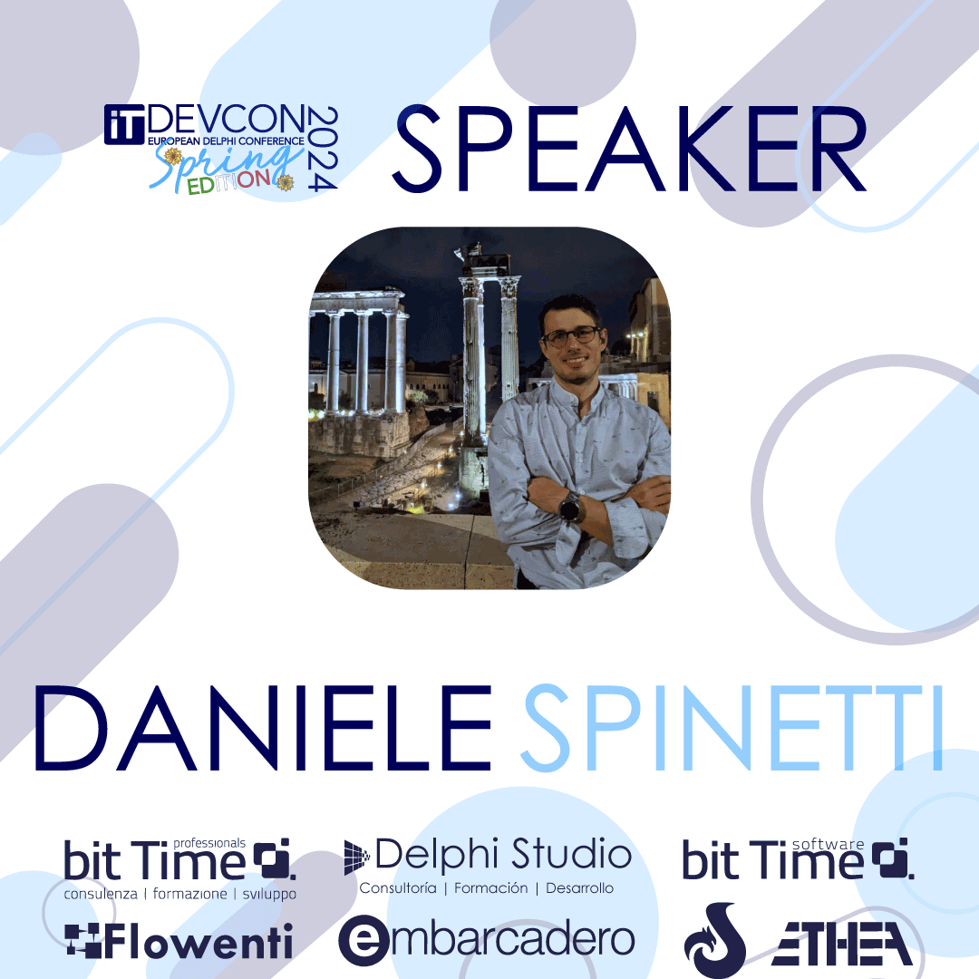 Speaker a ITDevCon Spring Edition 2024 ➡ @Spinettaro 

Daniele è un software architect con un debole per le architetture distribuite e un amore incondizionato per l'esplorazione di nuovi orizzonti tecnologici e pattern architetturali.
Per i biglietti ➡️ itdevcon.it