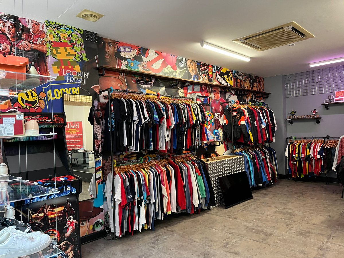 A new pop-up shop has opened in @GWABirmingham where you can purchase vintage footy jerseys, NFL merch, WWE merch and more - all while supporting @StBasilsCharity who help young people experiencing homelessness. Open Monday - Friday, with weekend dates in the works. Go support!