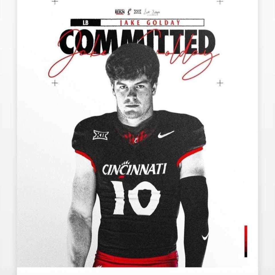 CONGRATULATIONS TO CENTRAL ARKANSAS TRANSFER JAKE GOLDAY. HE HAS COMMITTED TO CINCINNATI. @TopPreps @GoldayJake @GoBearcatsFB @bearcatbunch @GoBEARCATS @tigersarlington @tnhsfb @DCfootballpride @PrepRedzoneTN @NashvillePreps @GridironStuds @D1RecruitNation @On3Recruits