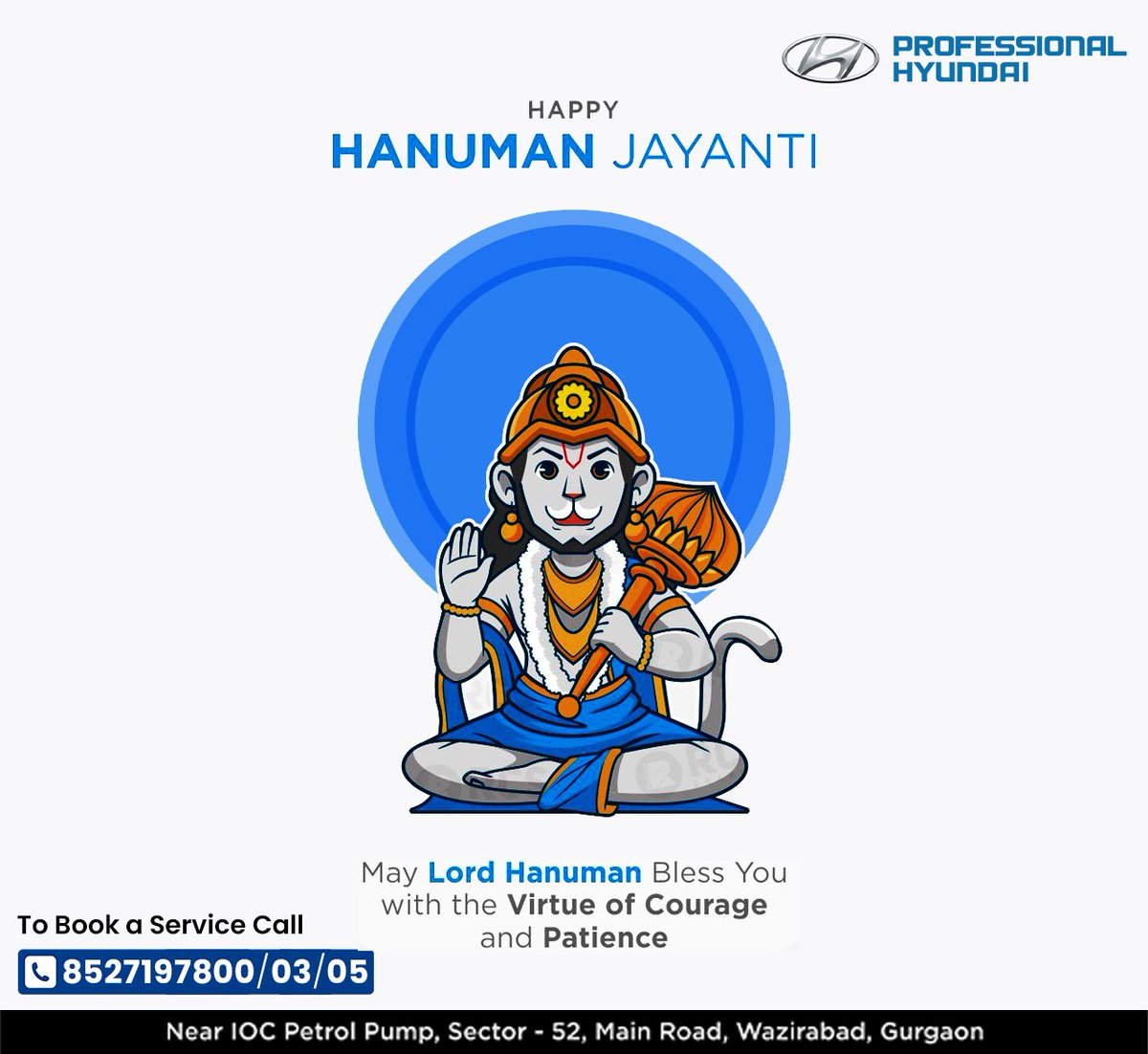 May the blessings of Lord Hanuman enrich your life with joy, love, success & prosperity. #HanumanJayanti Book Your Car Service Now !! Call - 8527197800/03/05 #Hyundai #carservices #carmaintenance #hyundaiworkshop #professionalhyundai #professionalengineers #gurugram