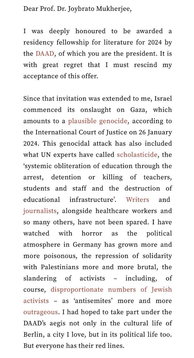 derJamesJackson's tweet photo. China Miéville refuses to take up DAAD residency in Germany in protest of the institution’s willingness to be part of a “shameful program of repression and anti-Palestinian racism” https://t.co/1Y8xOBvdgr