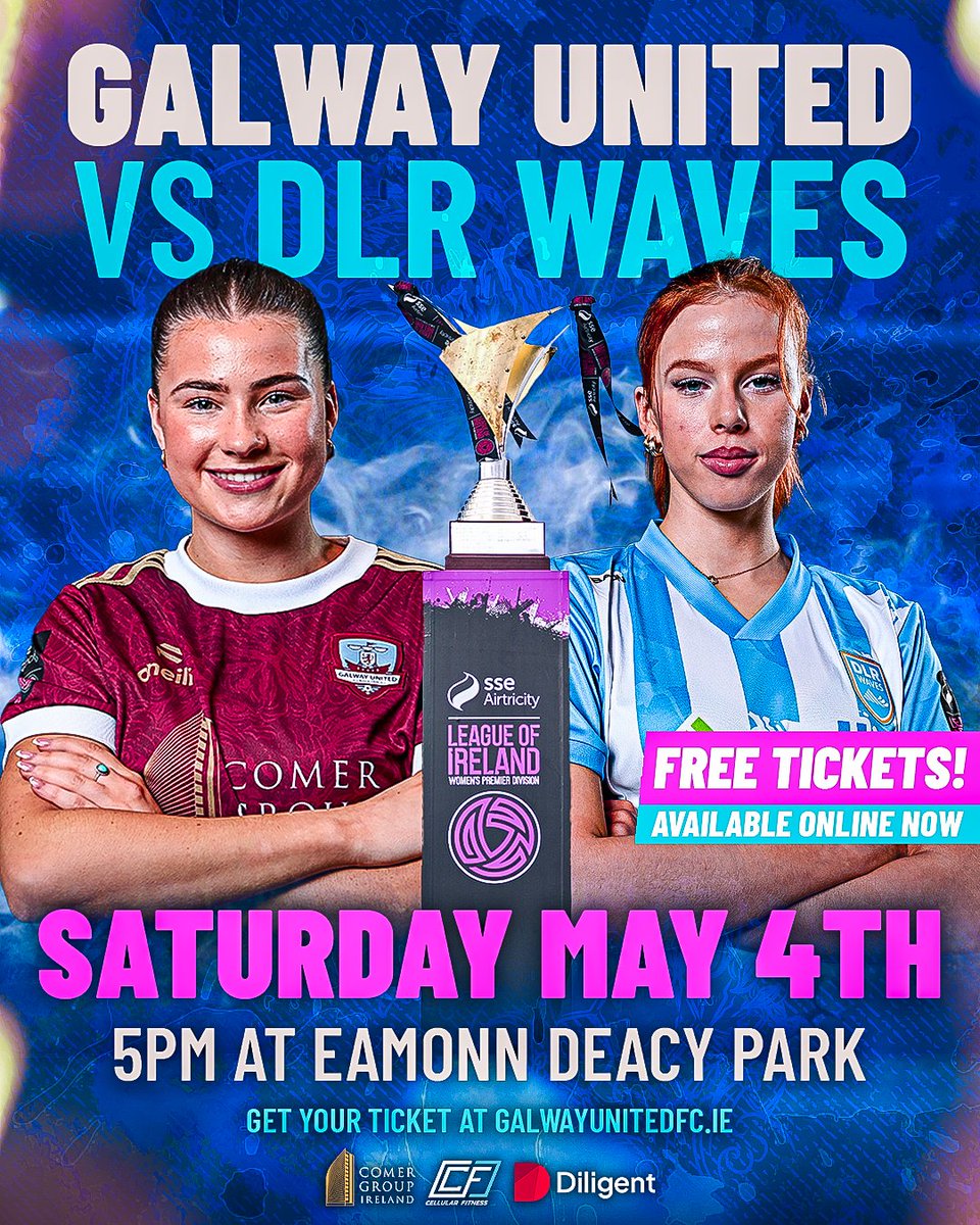 GalwayUnitedFC's tweet photo. ⚠️ For our next Senior Women's home game, to celebrate women's football and the close season of local grassroots teams we will be providing free tickets online as we look to break our record attendance 🏟

Get your ticket now 👉 https://t.co/92Qzjly2xn

#ItsATribalThing https://t.co/YQzfidvRur