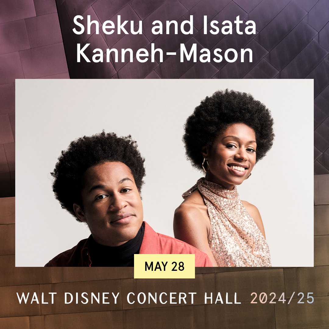 I am excited to be a part of this year's Walt Disney Concert Hall season! See me and my sister @IsataKm on May 28th. Tickets available here: bit.ly/3w1lyW9