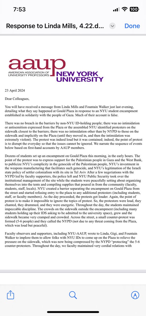 Adita_Ferrer's tweet photo. ⁦@nyuniversity⁩ did not have to do what it did last night. Statement from ⁦@aaup_nyu⁩. https://t.co/3sPdUhtBM5