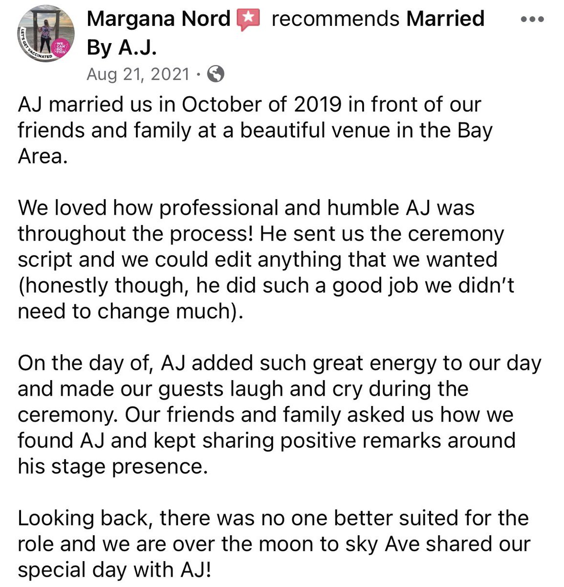 MarriedByAJ's tweet photo. I’m so grateful to Jake for inviting me to preside over his son’s wedding, my 24th as an officiant 🙏

If you or someone you know have a wedding, a vow renewal, or a celebration of love on the horizon, please consider getting @MarriedByAJ

📩 MarriedByAJ@gmail.com

🙌 ❤️ 💍 🏳️‍🌈 🏳️‍⚧️ https://t.co/azoRjuAymI