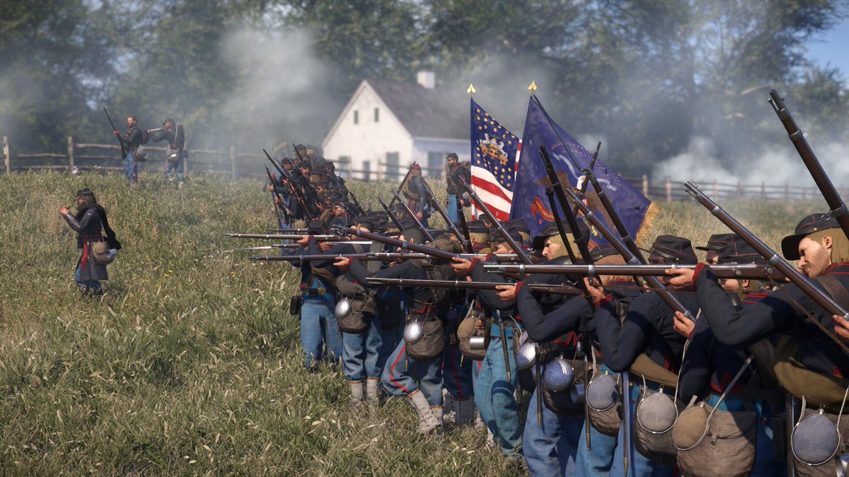 These are not bots &amp; this is not organized play in a private server, this is just a regular public server on a weekday night with 400 random players fighting as the 72nd PVI at Dunker Church in a single-rank line. They even dressed the colors correctly. War of Rights is amazing.