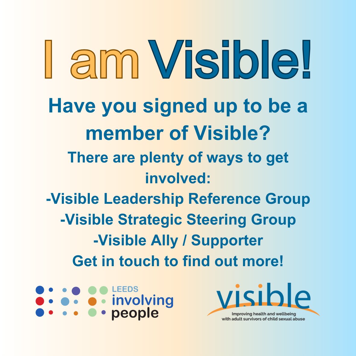 Have you signed up to our mailing list? Sign up here: surveymonkey.com/r/5JZ3H5F #relaunch #csa #childsexualabuse #survivors #wearevisible #makingVisibleVISIBLE #wearehere