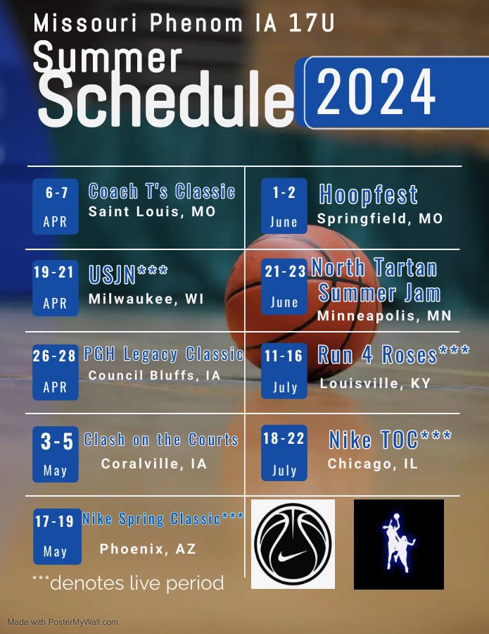 17u Nike schedule 🏀