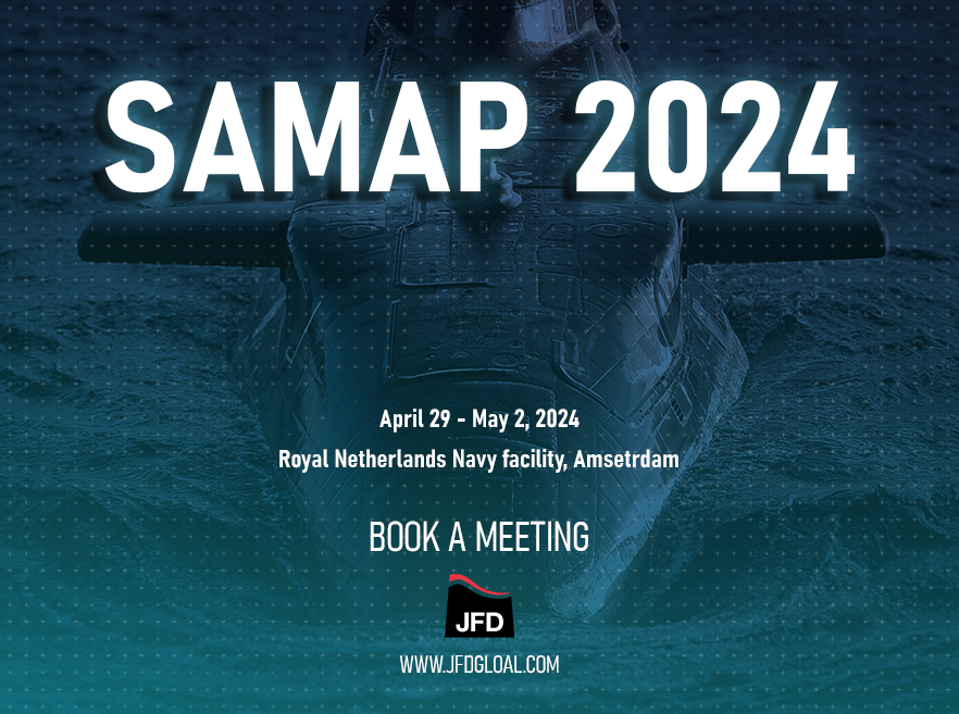 JFD will be attending the Submarine Air Monitoring and Air Purification (SAMAP) Symposium in Amsterdam from the 29th of April - 2nd of May. Contact us today to book a meeting: jfdevents@jfdglobal.com.