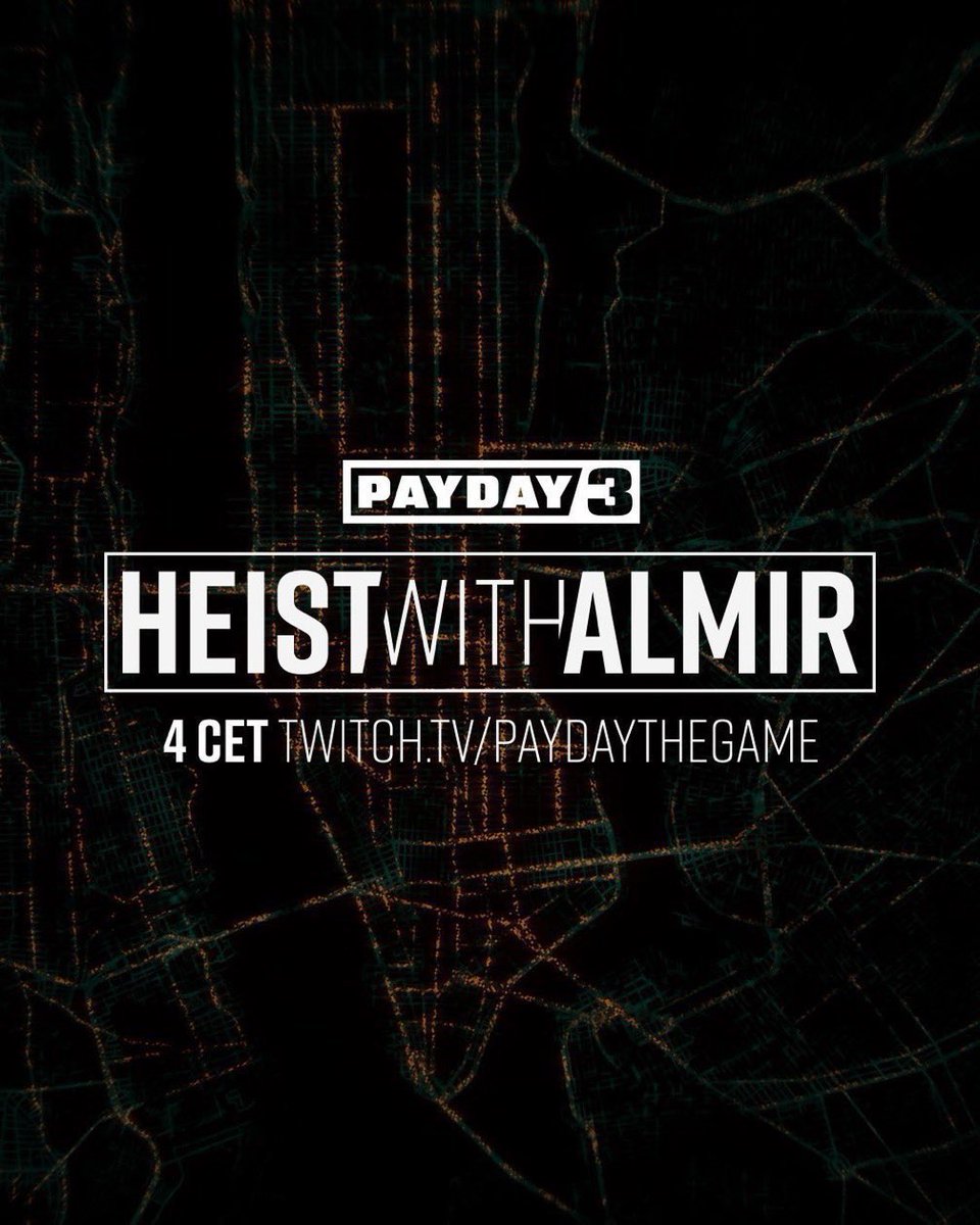 It’s Tuesday April 23rd in the year of 2024! Join @almirlisto who will heist with you all today! Join us at twitch.tv/paydaythegame at 4pm CET 👊😎