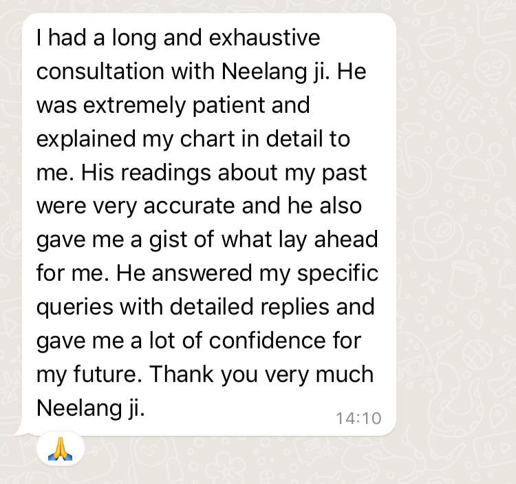 #Jyotish counselling feedback received from a client few days ago (I've been so busy that I couldn't post many respected clients' feedbacks which I'll post soon). #Astrology #Astro