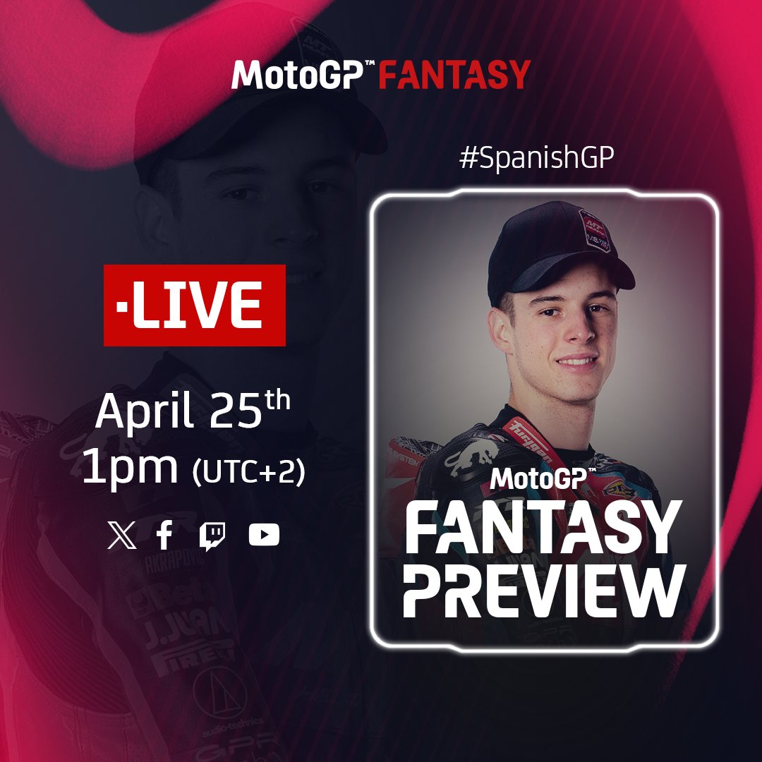 Join us tomorrow for the #MotoGPFantasy preview! 👇 We'll be with last year's #Moto3 winner in Jerez @IvanOrtola48! 🥇 #SpanishGP 🇪🇸