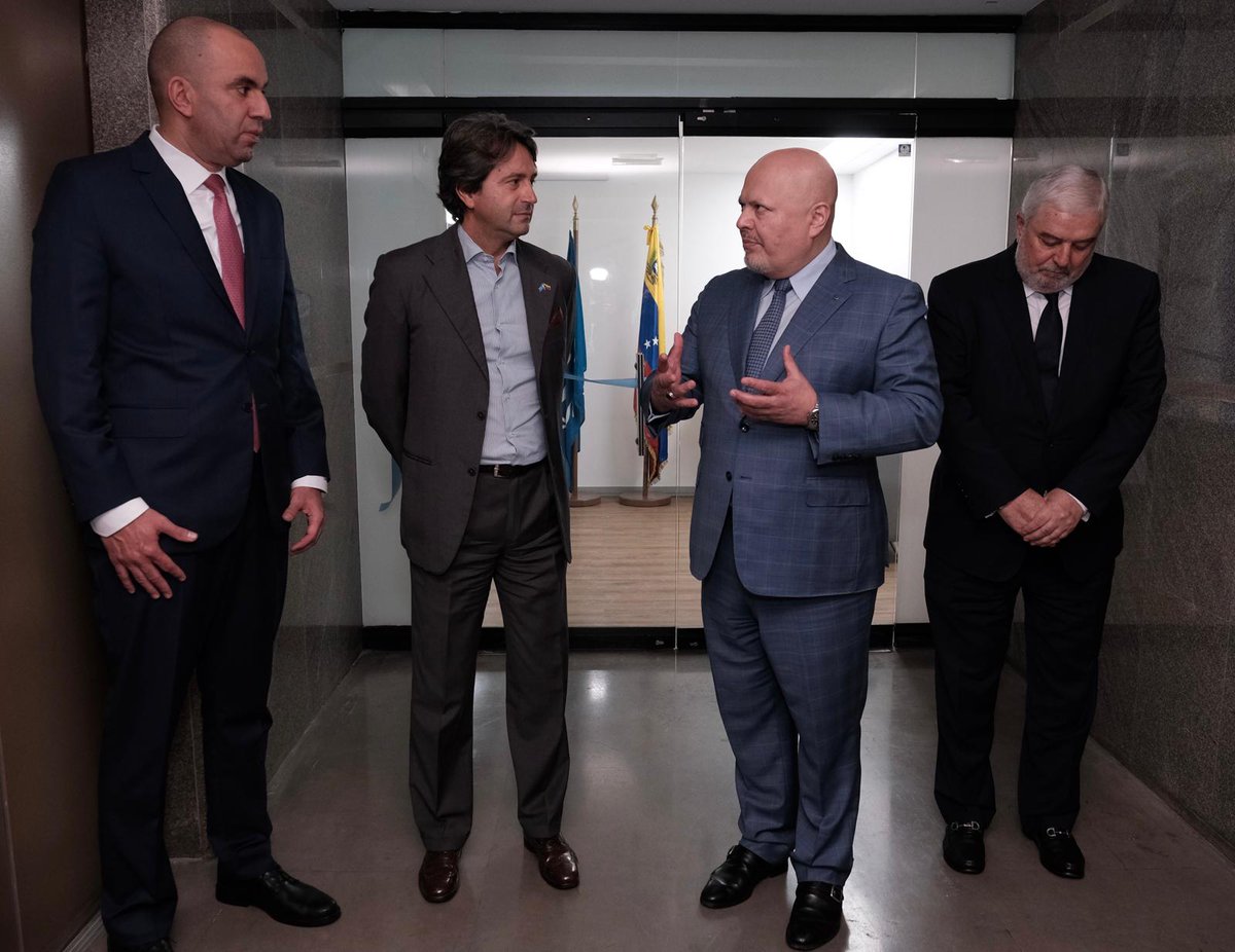 IntlCrimCourt's tweet photo. In #Caracas visit, #ICC Prosecutor @KarimKhanQC opens OTP in-country office in #Venezuela.

In line w/ principles of complementarity &amp; cooperation the office's activities will:
🤝Support efforts aimed at improving nat'l justice initiatives
🌎Further increase OTP field presence https://t.co/gMU0DVzgoX